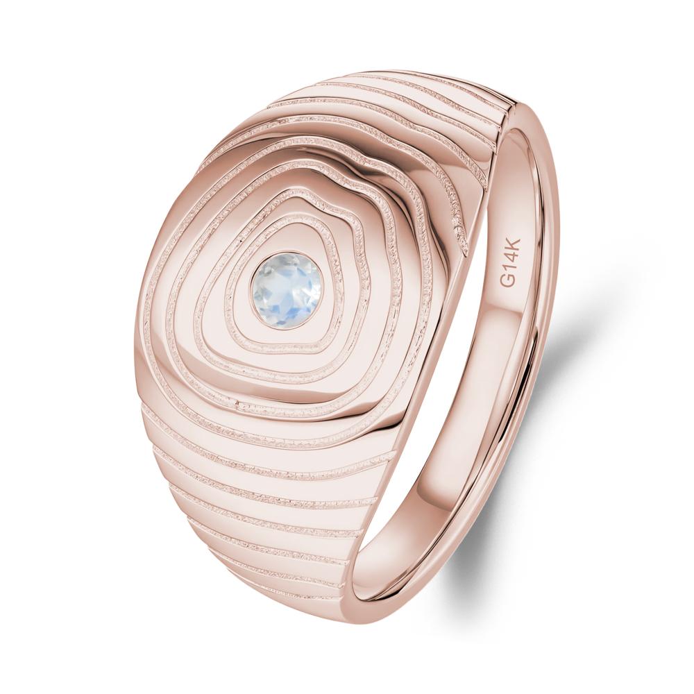 Wood Grain Moonstone Statement Ring - LUO Jewelry #metal_14k rose gold