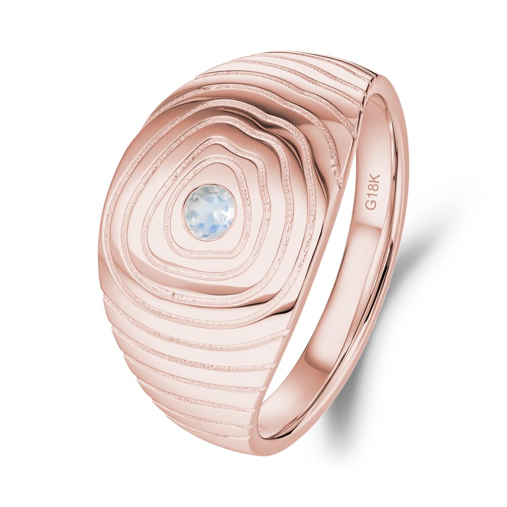 Wood Grain Moonstone Statement Ring - LUO Jewelry #metal_18k rose gold