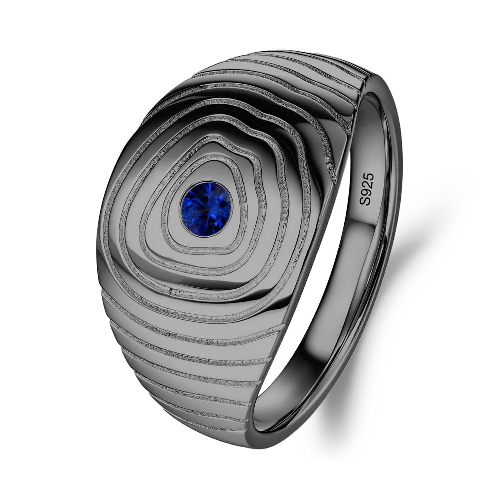 Natural Inspired Sapphire Ring - LUO Jewelry #metal_black finish sterling silver
