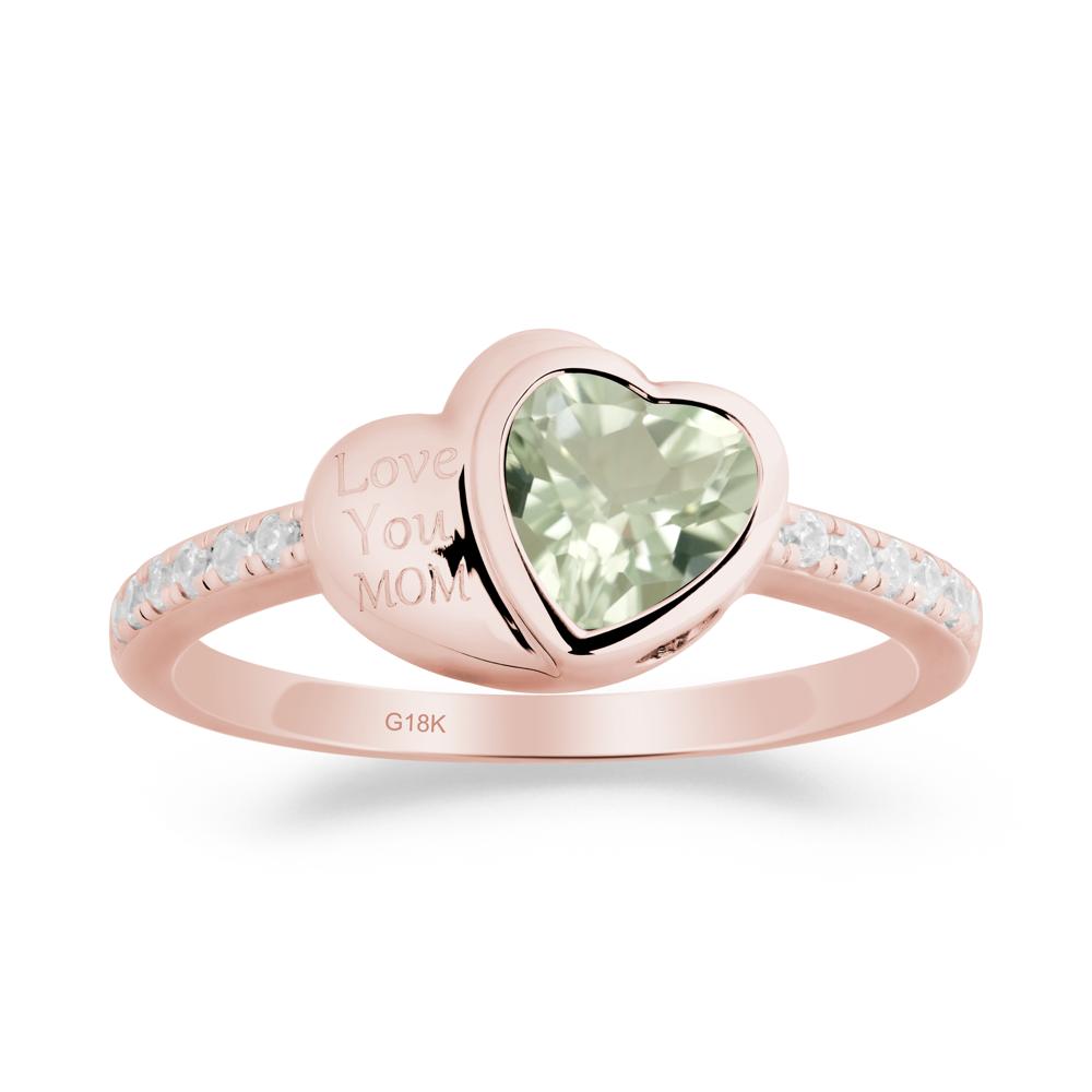 Green Amethyst Double Heart Ring - LUO Jewelry #metal_18k rose gold