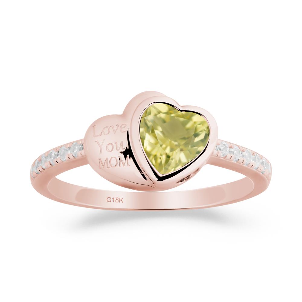 Lemon Quartz Double Heart Ring - LUO Jewelry #metal_18k rose gold