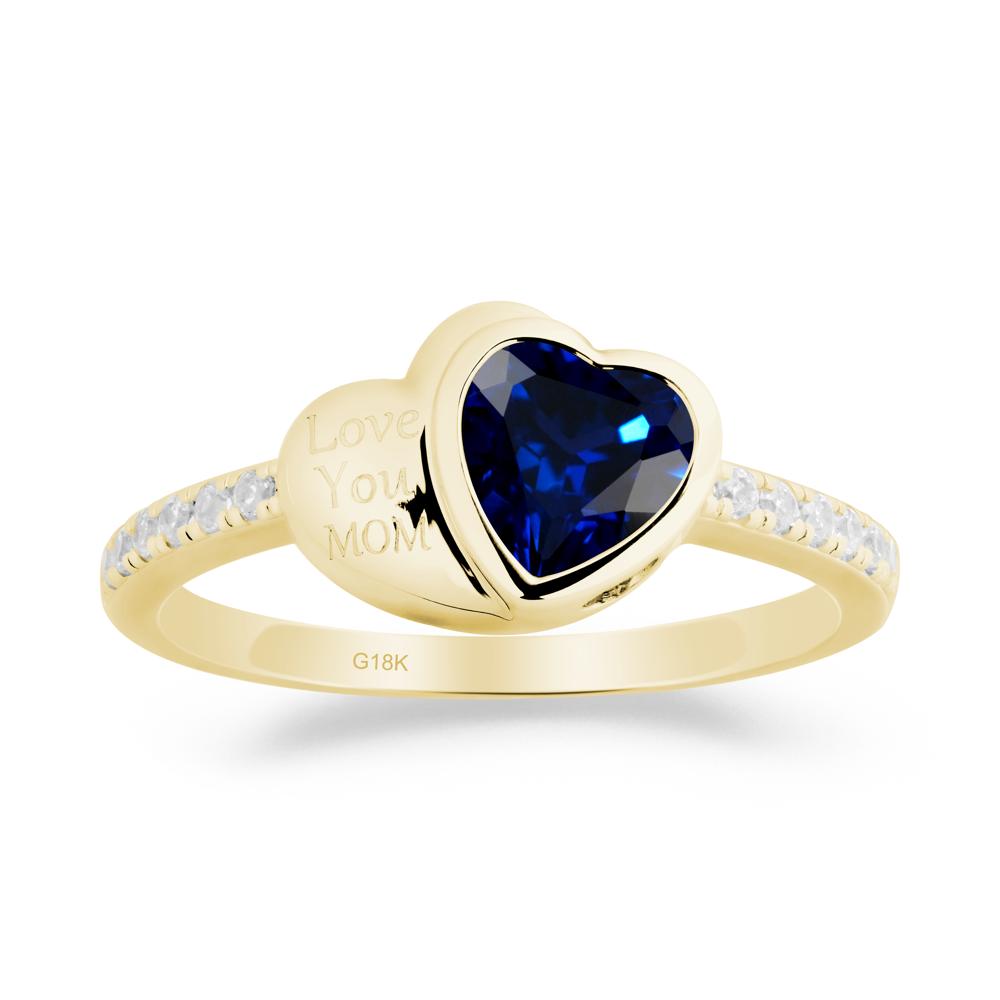 Sapphire Double Heart Ring - LUO Jewelry #metal_18k yellow gold