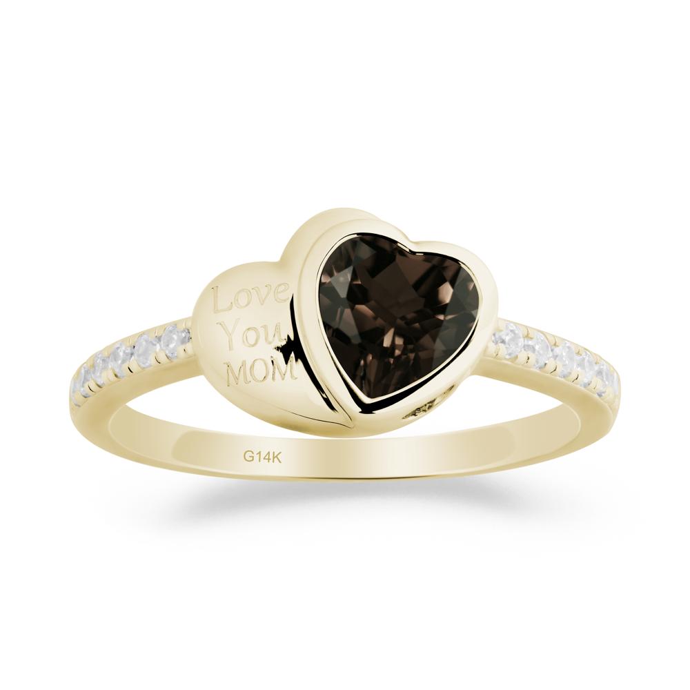 Heart Shaped Smoky Quartz Ring for Mother's Day - LUO Jewelry #metal_14k yellow gold