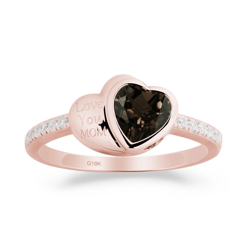 Heart Shaped Smoky Quartz Ring for Mother's Day - LUO Jewelry #metal_18k rose gold
