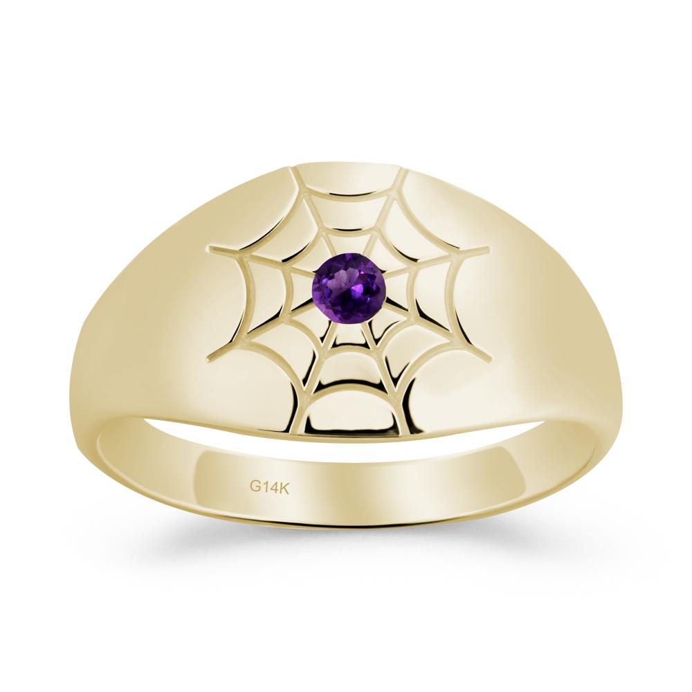 Spider Wed Inspired Amethyst Ring - LUO Jewelry #metal_14k yellow gold