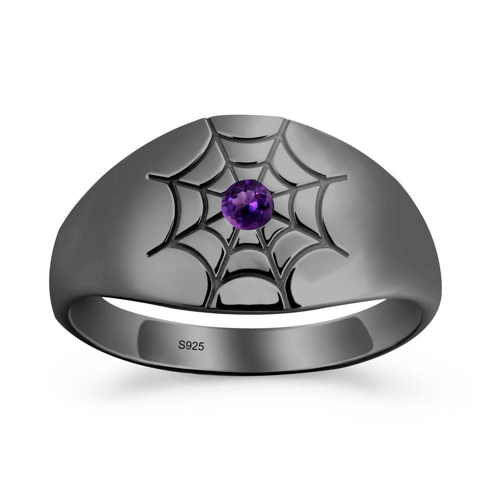 Spider Wed Inspired Amethyst Ring - LUO Jewelry #metal_black finish sterling silver