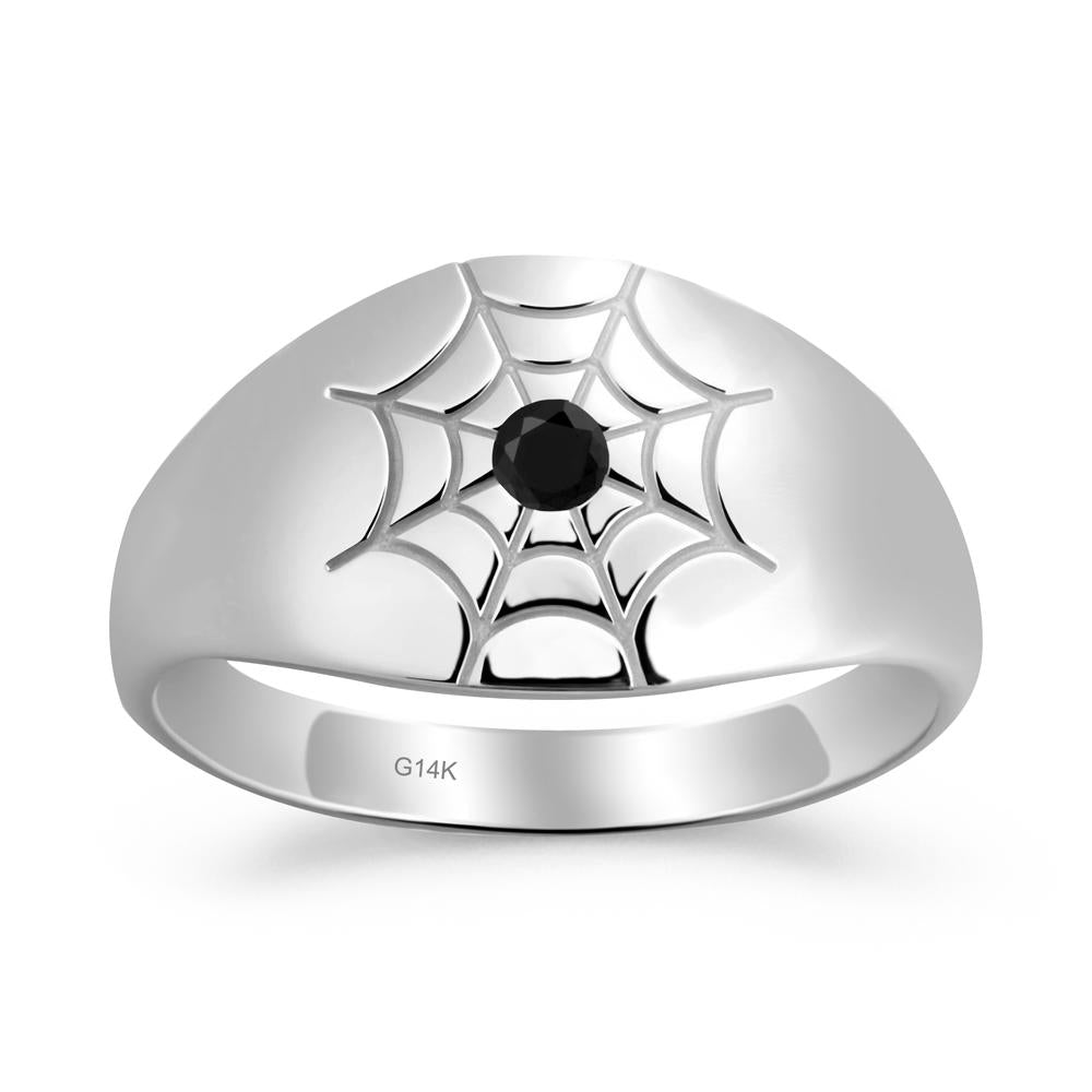 Spider Wed Inspired Black Spinel Ring - LUO Jewelry #metal_14k white gold