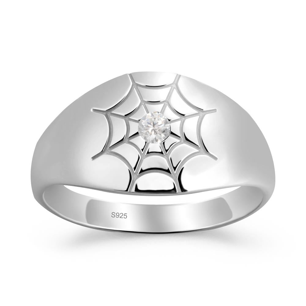 Men's Gothic Cubic Zirconia Ring with Spider Wed - LUO Jewelry #metal_sterling silver