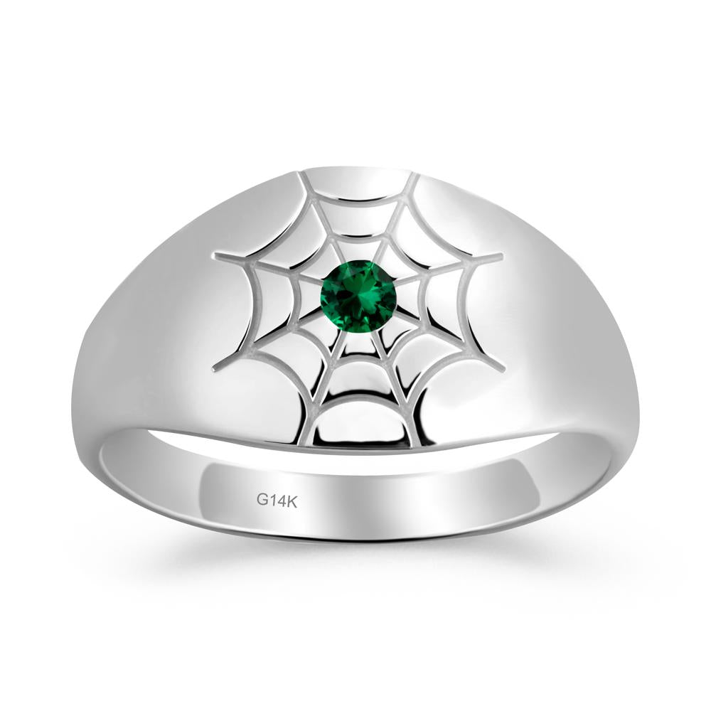 Spider Wed Inspired Emerald Ring - LUO Jewelry #metal_14k white gold