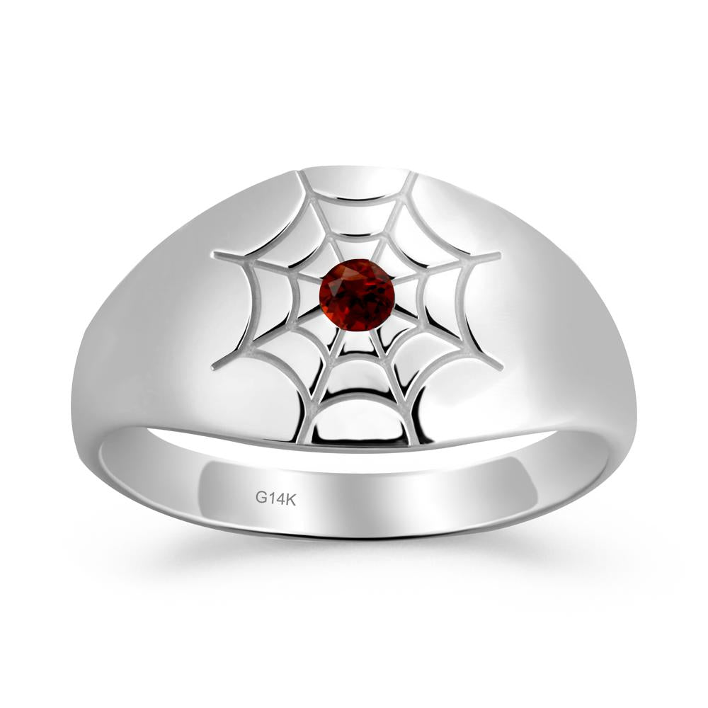 Spider Wed Inspired Garnet Ring - LUO Jewelry #metal_14k white gold
