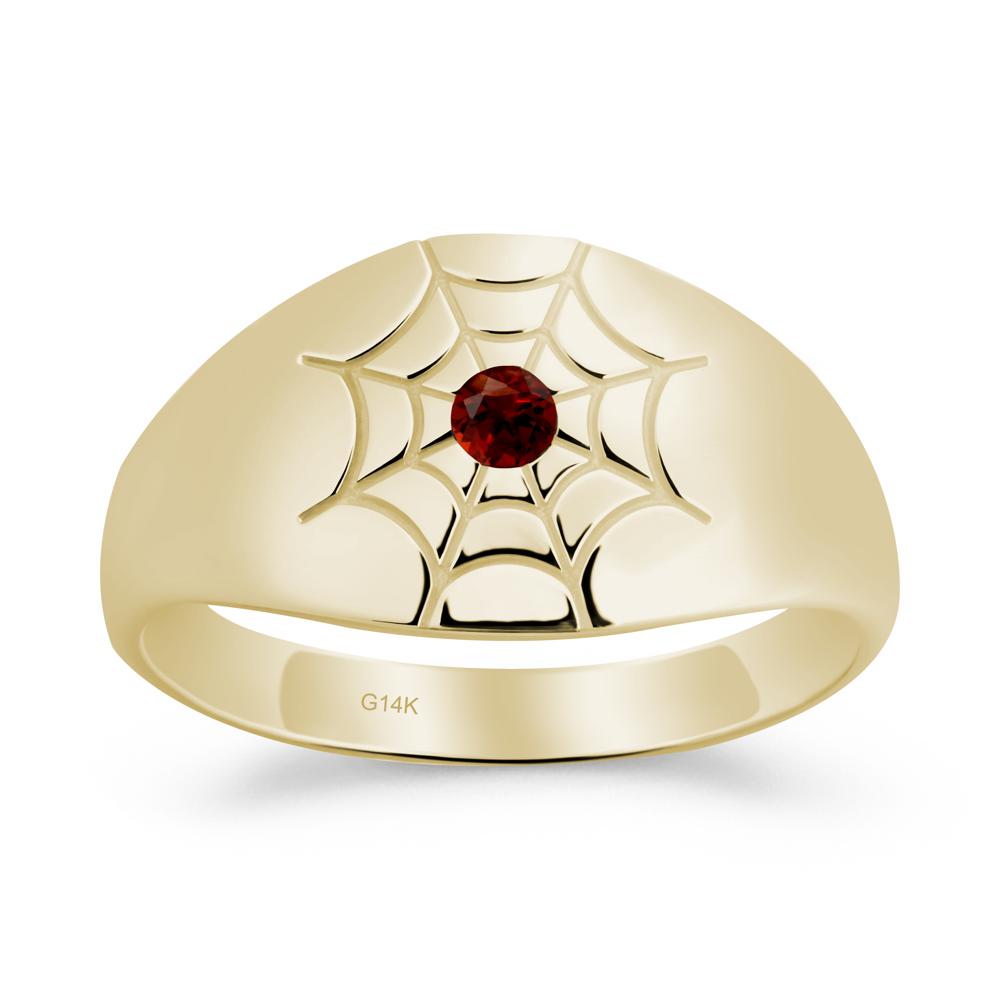 Spider Wed Inspired Garnet Ring - LUO Jewelry #metal_14k yellow gold