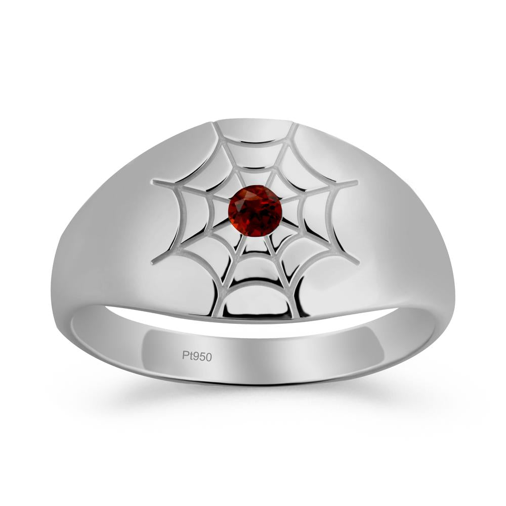 Spider Wed Inspired Garnet Ring - LUO Jewelry #metal_platinum