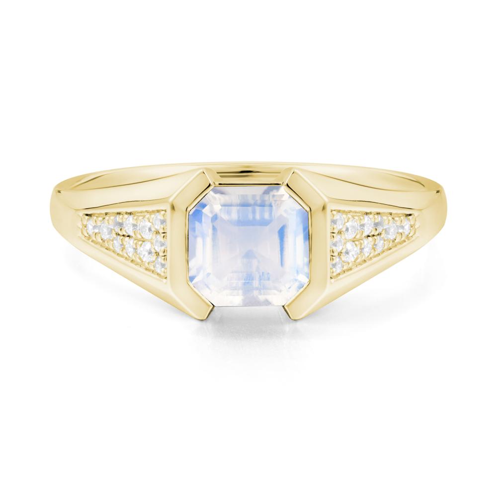 Asscher Cut Moonstone Statement Ring - LUO Jewelry #metal_18k yellow gold