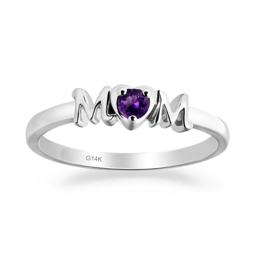 Mom Amethyst Ring - LUO Jewelry #metal_14k white gold