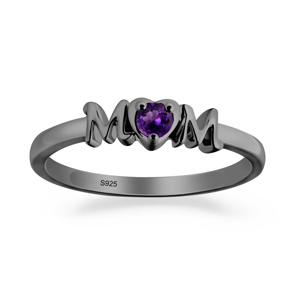 Mom Amethyst Ring - LUO Jewelry #metal_black finish sterling silver