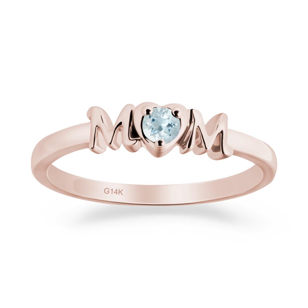 Minimalist Aquamarine Mother's Day Ring - LUO Jewelry #metal_14k rose gold