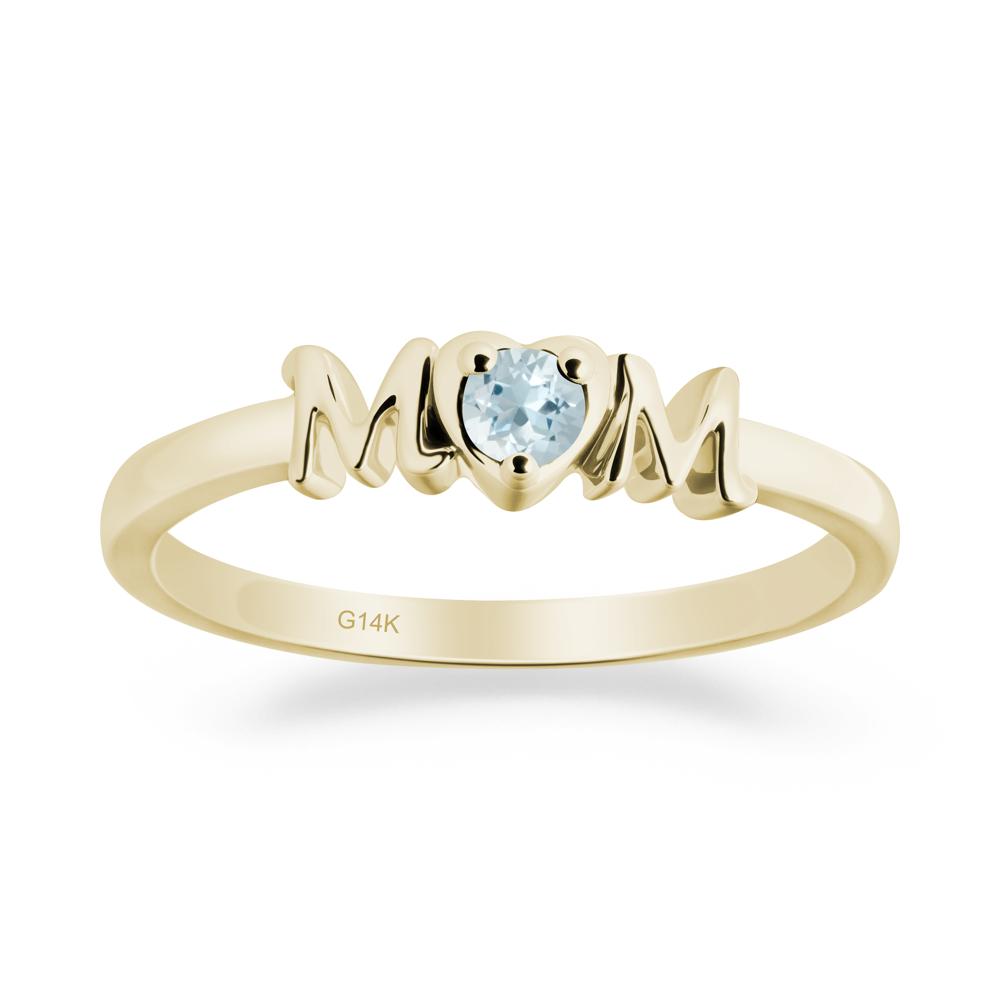 Minimalist Aquamarine Mother's Day Ring - LUO Jewelry #metal_14k yellow gold