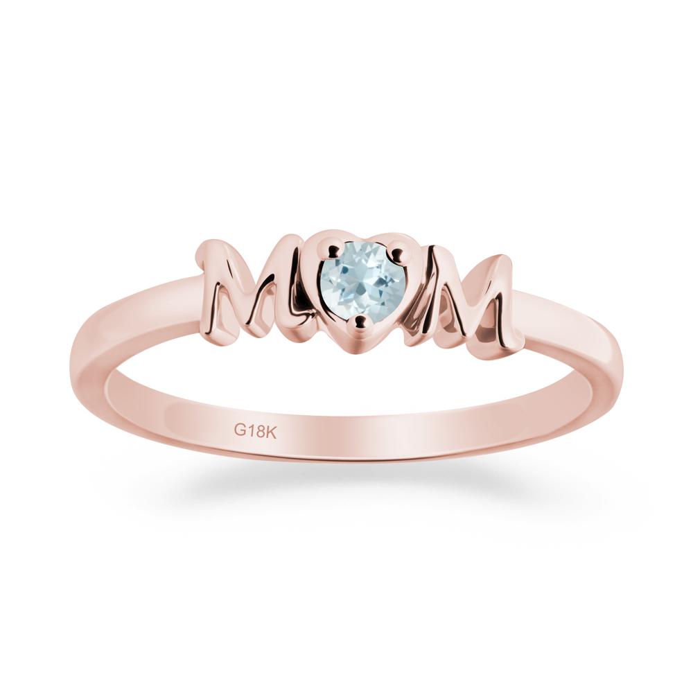 Minimalist Aquamarine Mother's Day Ring - LUO Jewelry #metal_18k rose gold