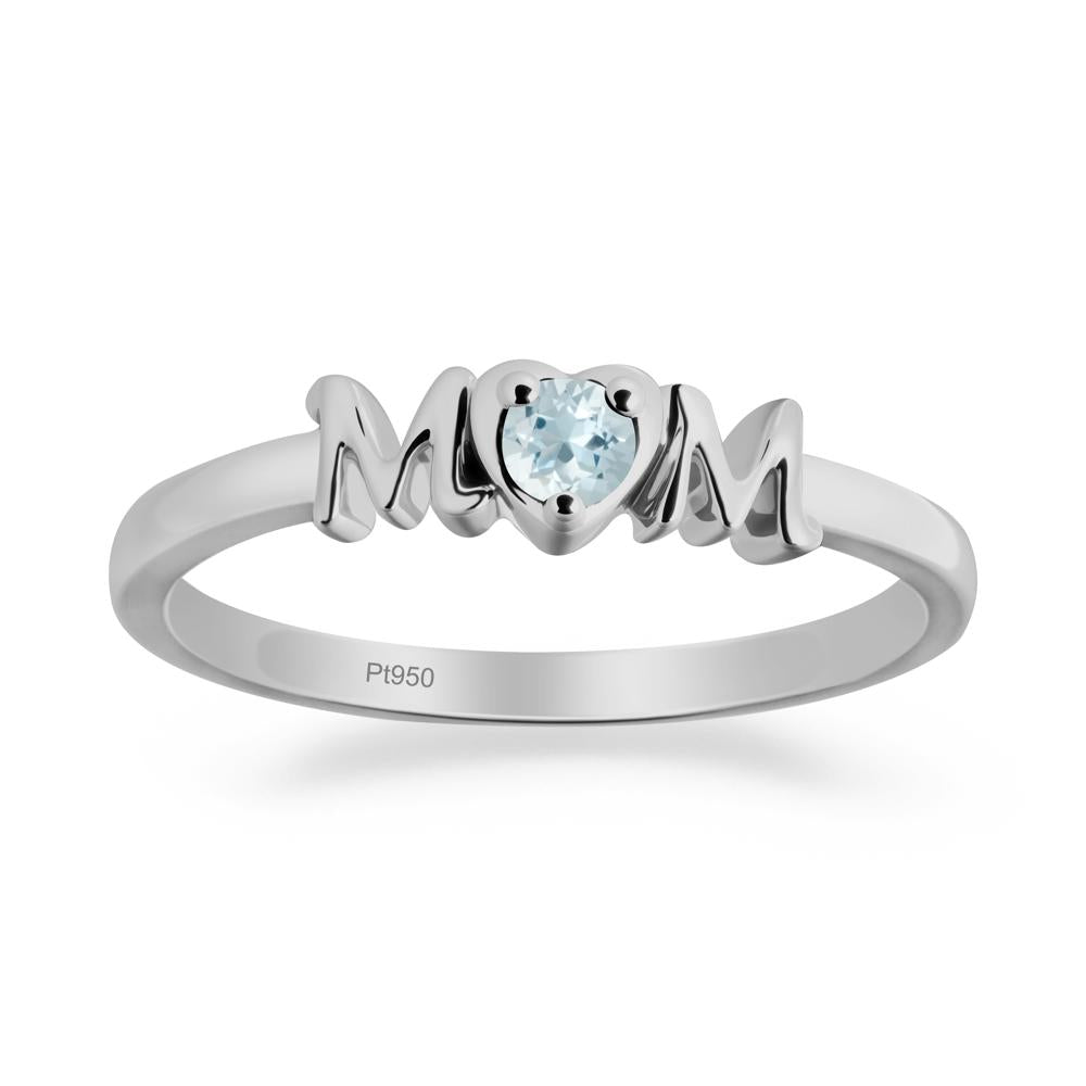 Minimalist Aquamarine Mother's Day Ring - LUO Jewelry #metal_platinum