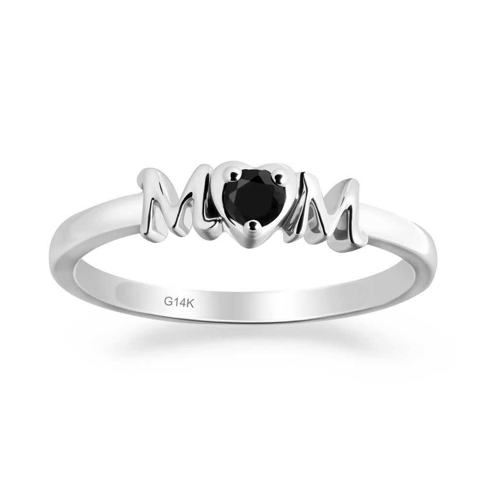 Mom Black Spinel Ring - LUO Jewelry #metal_14k white gold