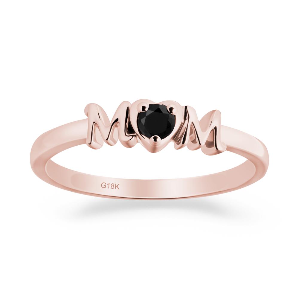 Mom Black Spinel Ring - LUO Jewelry #metal_18k rose gold