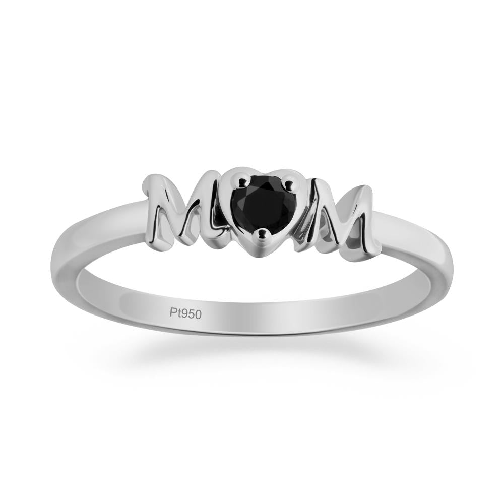 Mom Black Spinel Ring - LUO Jewelry #metal_platinum