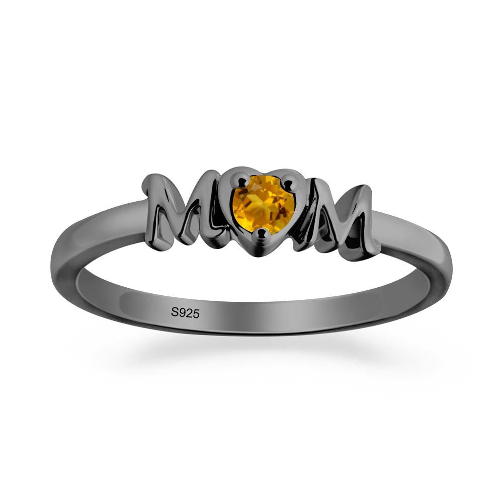 Minimalist Citrine Mother's Day Ring - LUO Jewelry #metal_black finish sterling silver