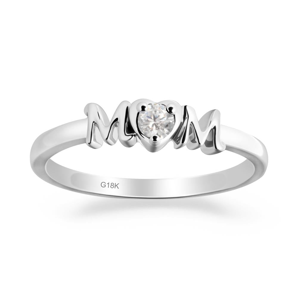 Minimalist Cubic Zirconia Mother's Day Ring - LUO Jewelry #metal_18k white gold