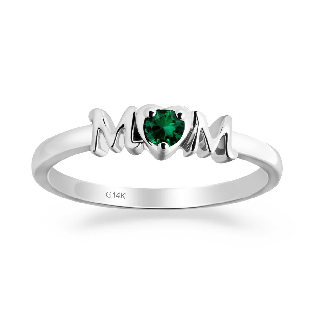 Mom Emerald Ring - LUO Jewelry #metal_14k white gold
