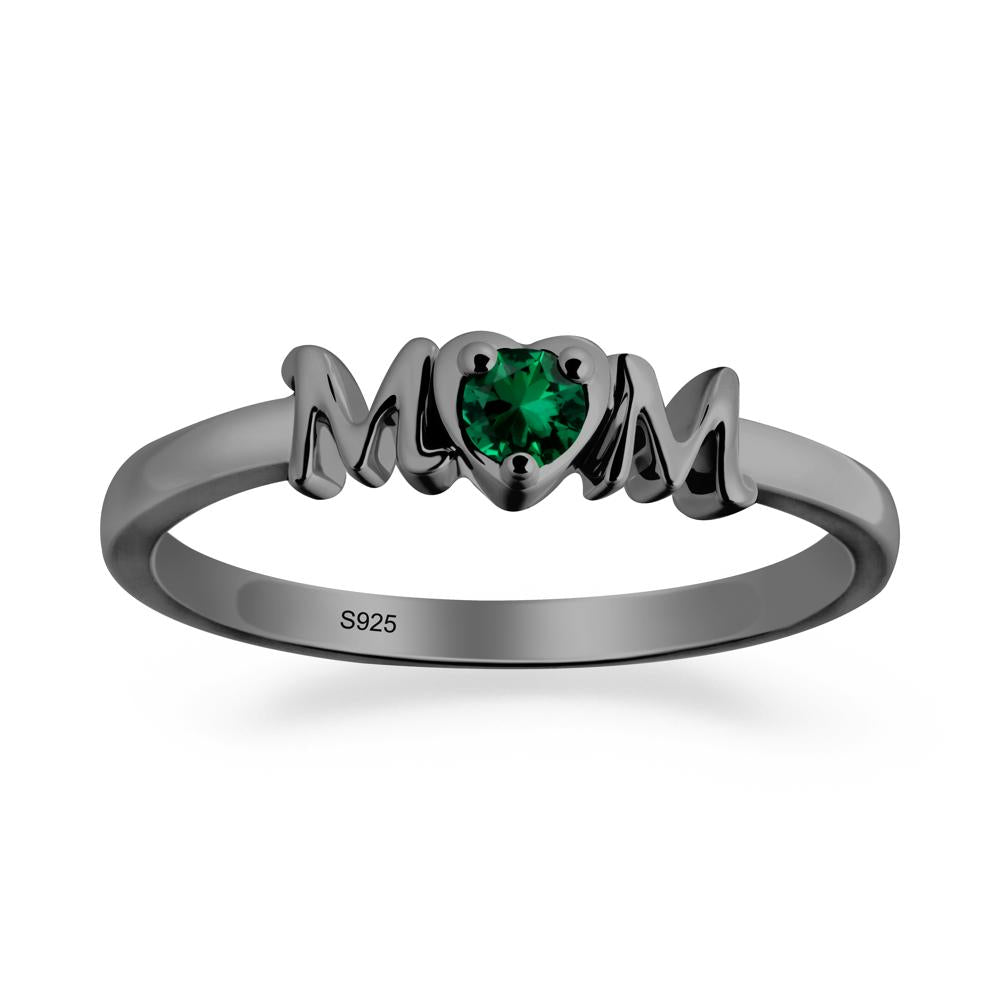 Mom Emerald Ring - LUO Jewelry #metal_black finish sterling silver