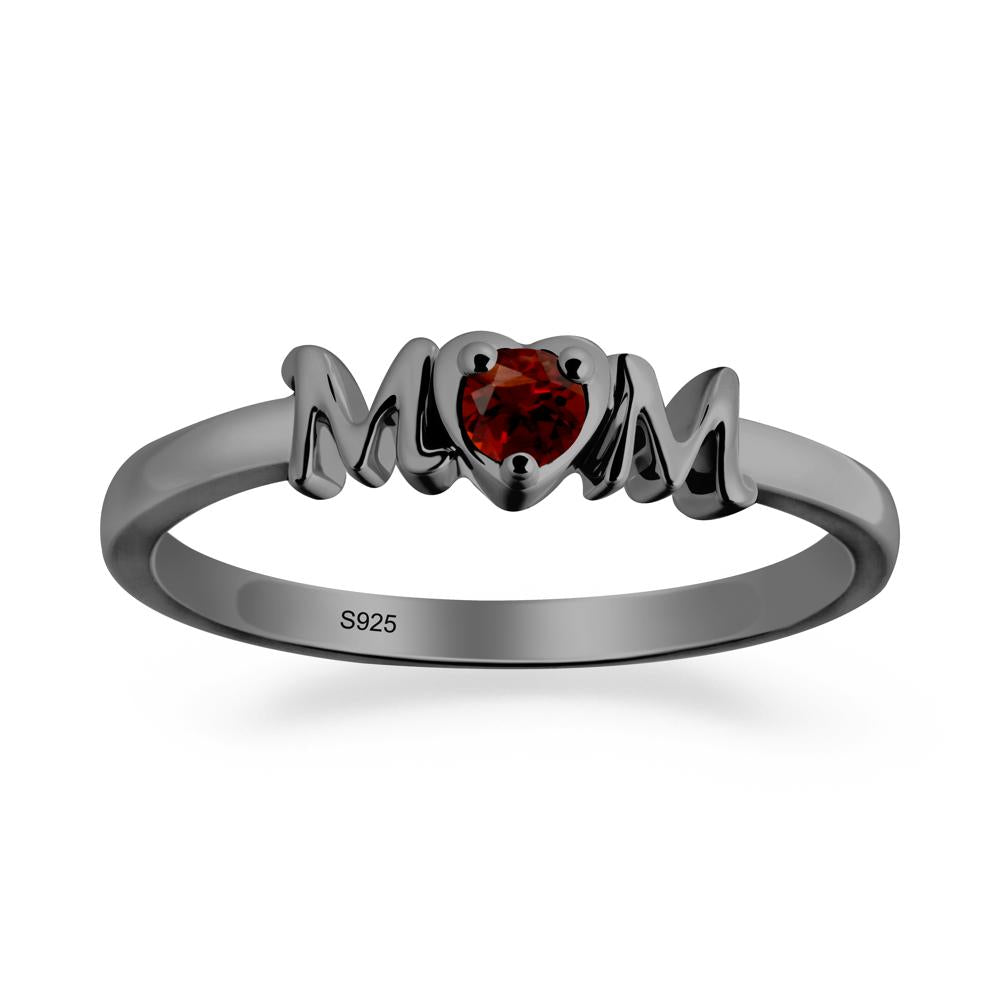 Mom Garnet Ring - LUO Jewelry #metal_black finish sterling silver