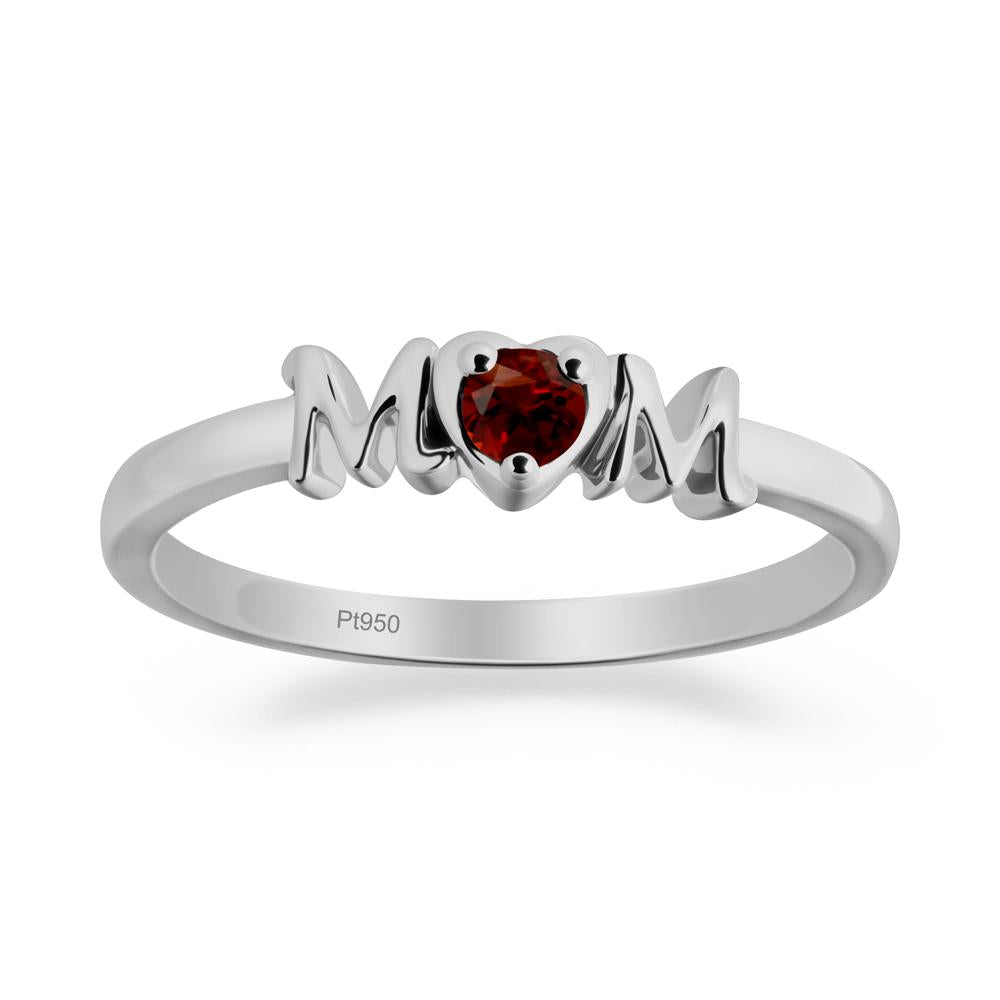 Mom Garnet Ring - LUO Jewelry #metal_platinum