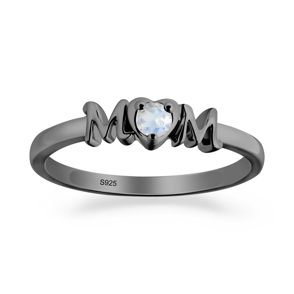 Mom Moonstone Ring - LUO Jewelry #metal_black finish sterling silver