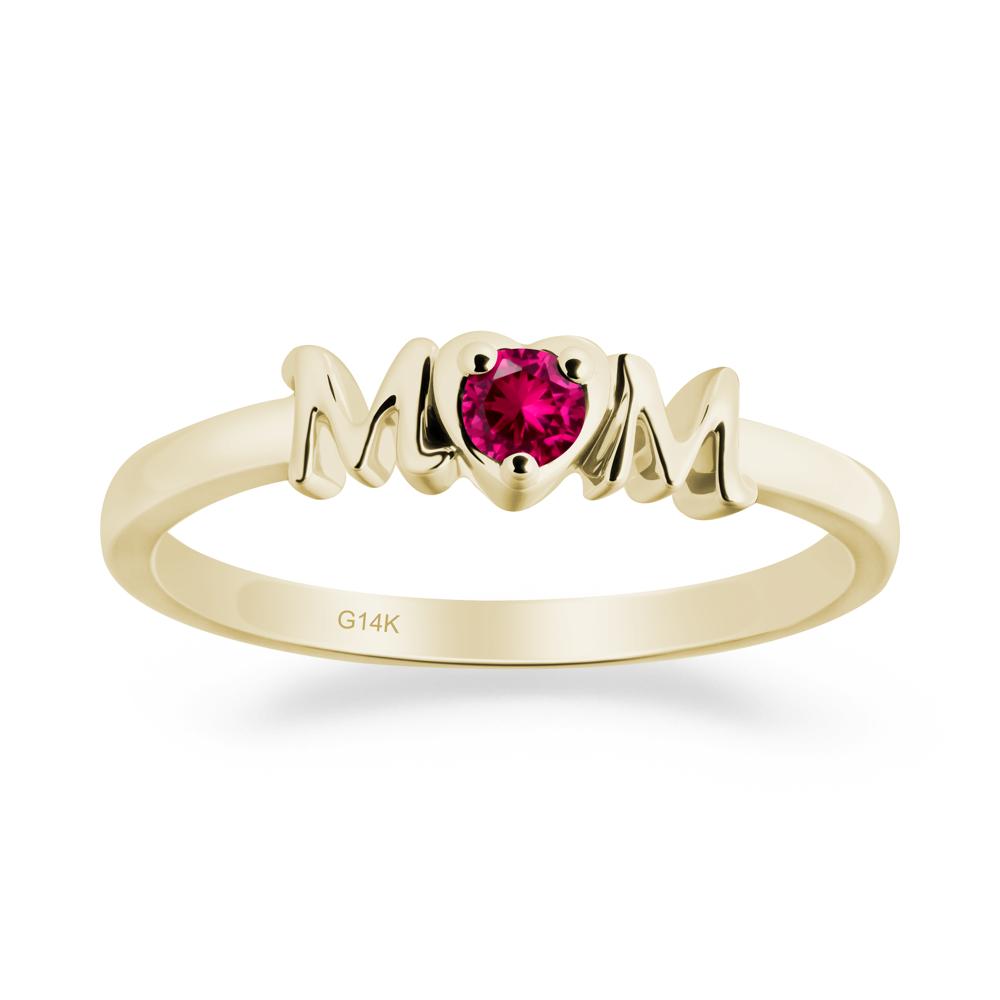 Minimalist Ruby Mother's Day Ring - LUO Jewelry #metal_14k yellow gold