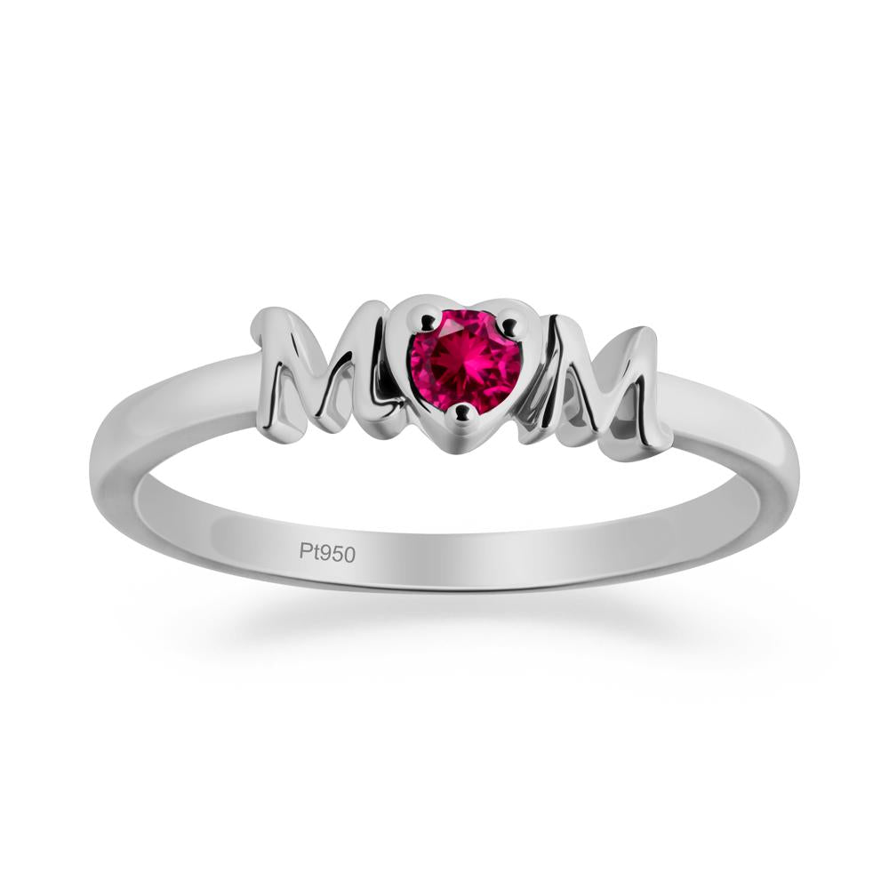 Minimalist Ruby Mother's Day Ring - LUO Jewelry #metal_platinum