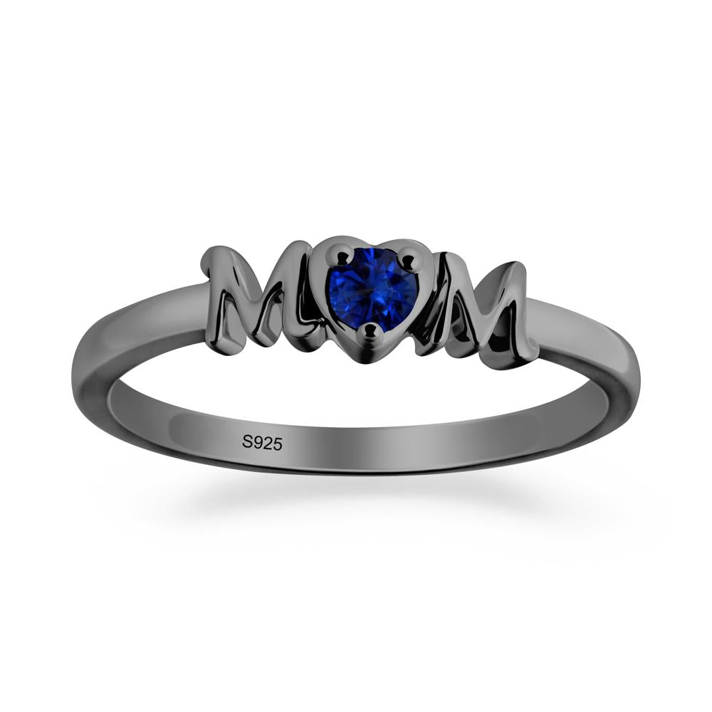 Minimalist Sapphire Mother's Day Ring - LUO Jewelry #metal_black finish sterling silver