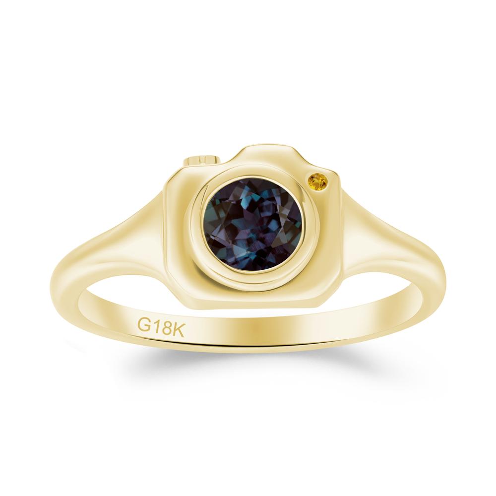 Creative Photography Inspired Alexandrite and Citrine Ring - LUO Jewelry #metal_18k yellow gold