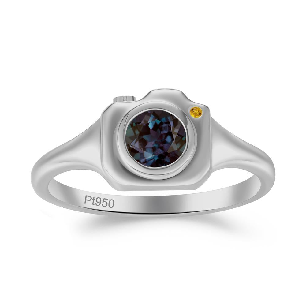 Creative Photography Inspired Alexandrite and Citrine Ring - LUO Jewelry #metal_platinum