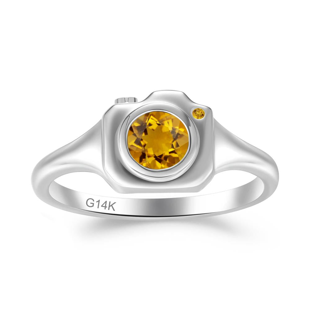 Creative Citrine Statement Ring - LUO Jewelry #metal_14k white gold