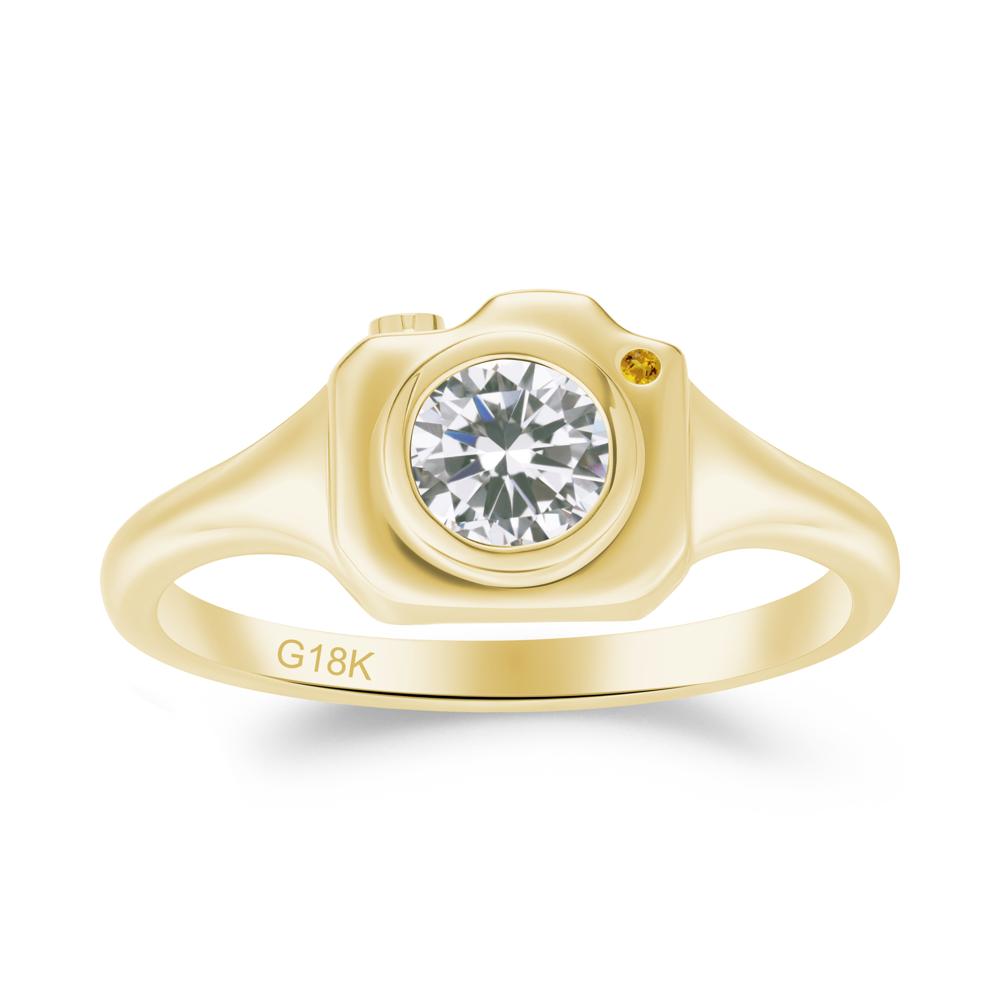 Creative Photography Inspired Cubic Zirconia and Citrine Ring - LUO Jewelry #metal_18k yellow gold