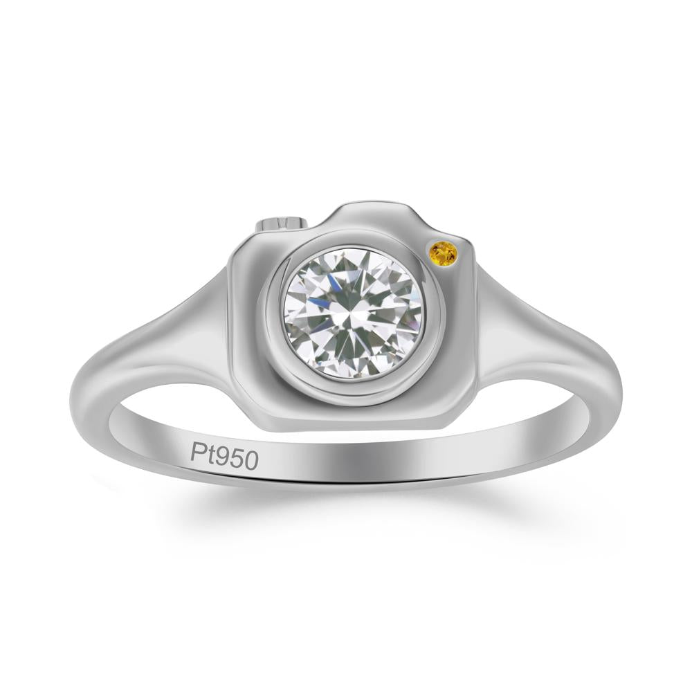 Creative Photography Inspired Cubic Zirconia and Citrine Ring - LUO Jewelry #metal_platinum