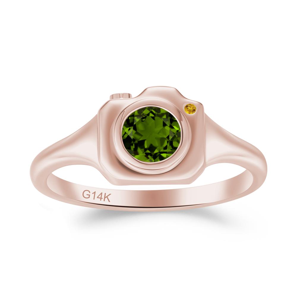 Creative Diopside and Citrine Statement Ring - LUO Jewelry #metal_14k rose gold