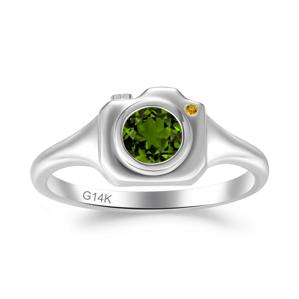 Creative Diopside and Citrine Statement Ring - LUO Jewelry #metal_14k white gold
