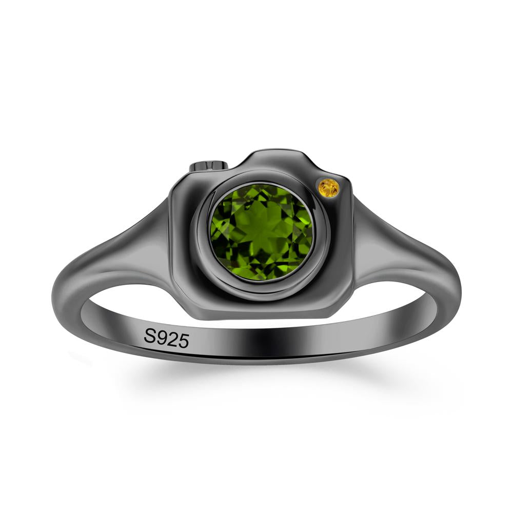Creative Diopside and Citrine Statement Ring - LUO Jewelry #metal_black finish sterling silver