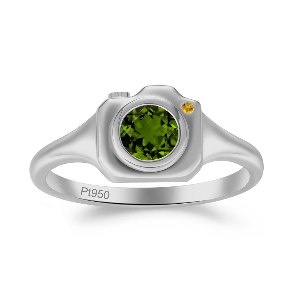 Creative Diopside and Citrine Statement Ring - LUO Jewelry #metal_platinum