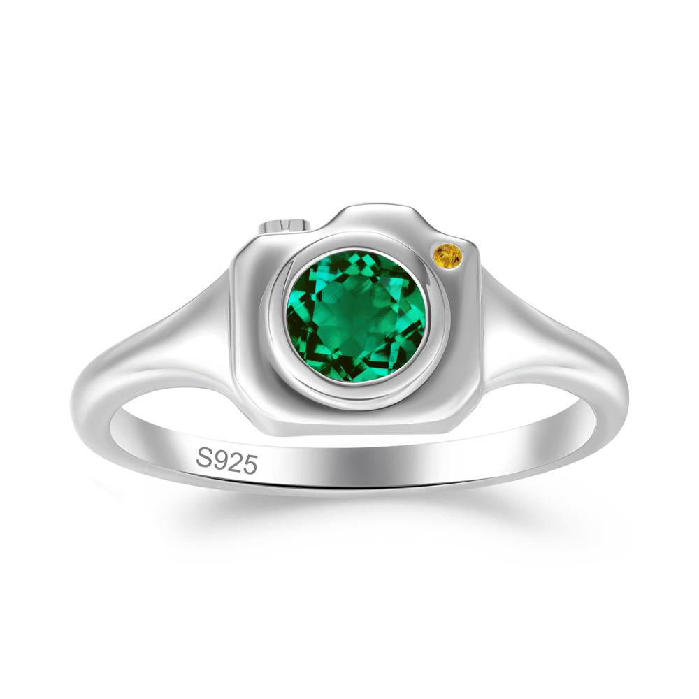 Creative Emerald and Citrine Statement Ring - LUO Jewelry #metal_sterling silver