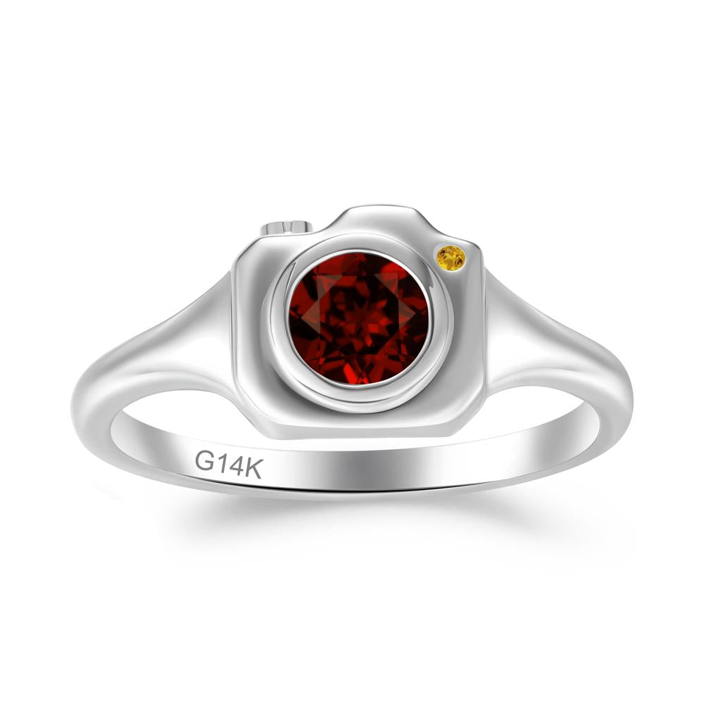 Creative Photography Inspired Garnet and Citrine Ring - LUO Jewelry #metal_14k white gold
