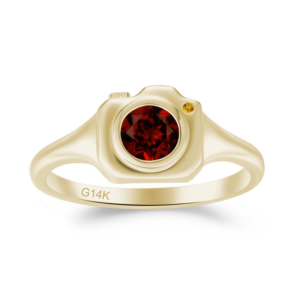 Creative Photography Inspired Garnet and Citrine Ring - LUO Jewelry #metal_14k yellow gold