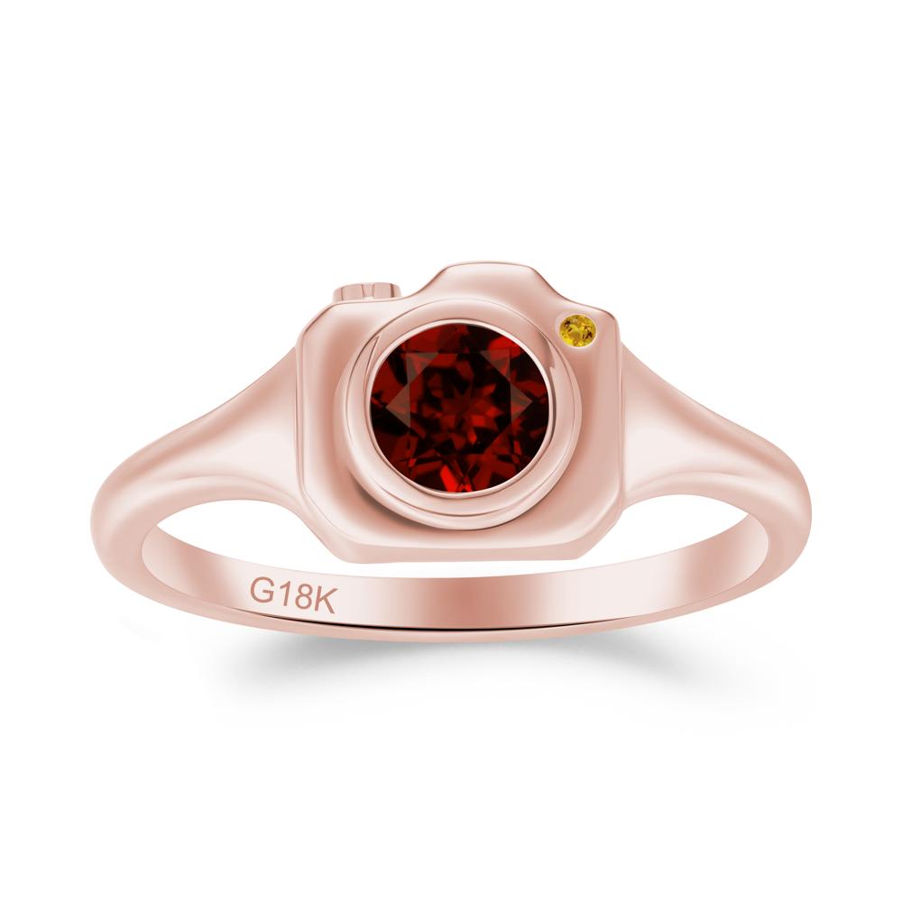 Creative Photography Inspired Garnet and Citrine Ring - LUO Jewelry #metal_18k rose gold