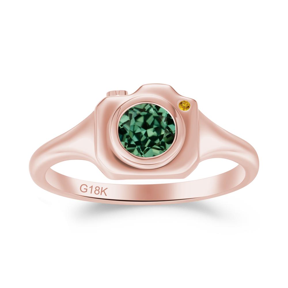 Creative Photography Inspired Green Sapphire and Citrine Ring - LUO Jewelry #metal_18k rose gold
